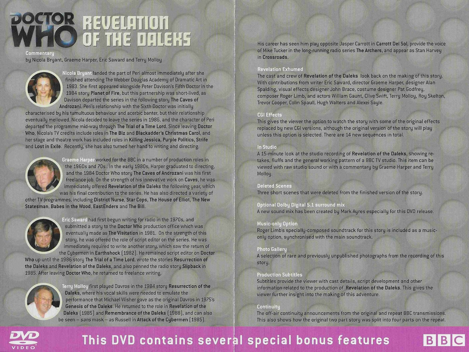 Inserts from BBCDVD 1357